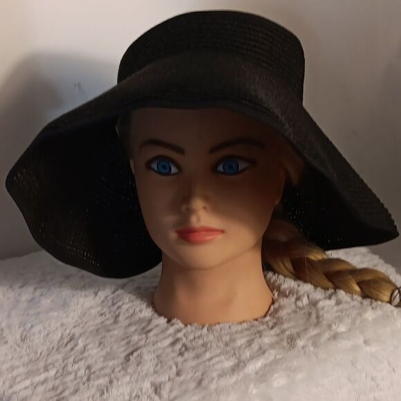 Black Packable Women's Sun Hat - Picture 1 of 8